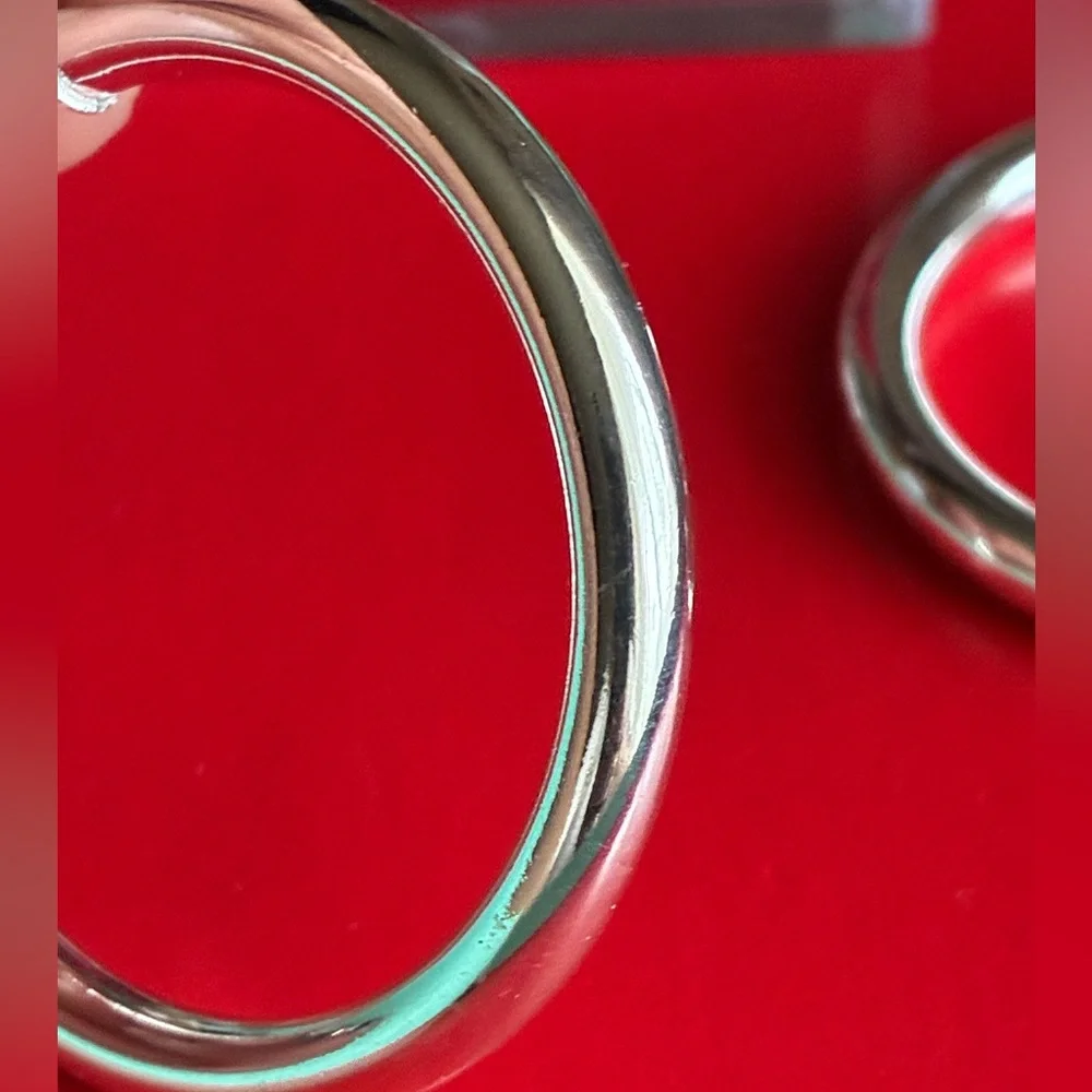 925 Silver Earrings,Classic Chunky Hoop Earrings in Silver